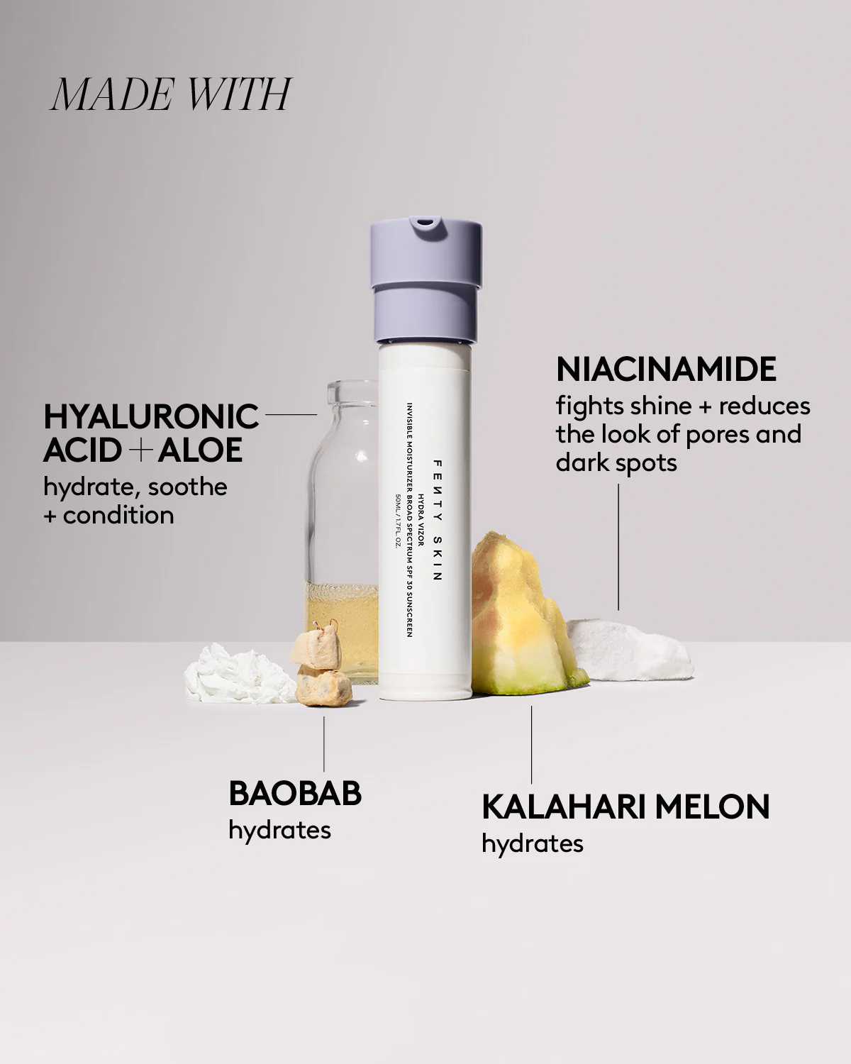 Hydra Vizor Refill Invisible Moisturizer Broad Spectrum Spf 30 Sunscreen with Niacinamide + Kalahari Melon - Image 13