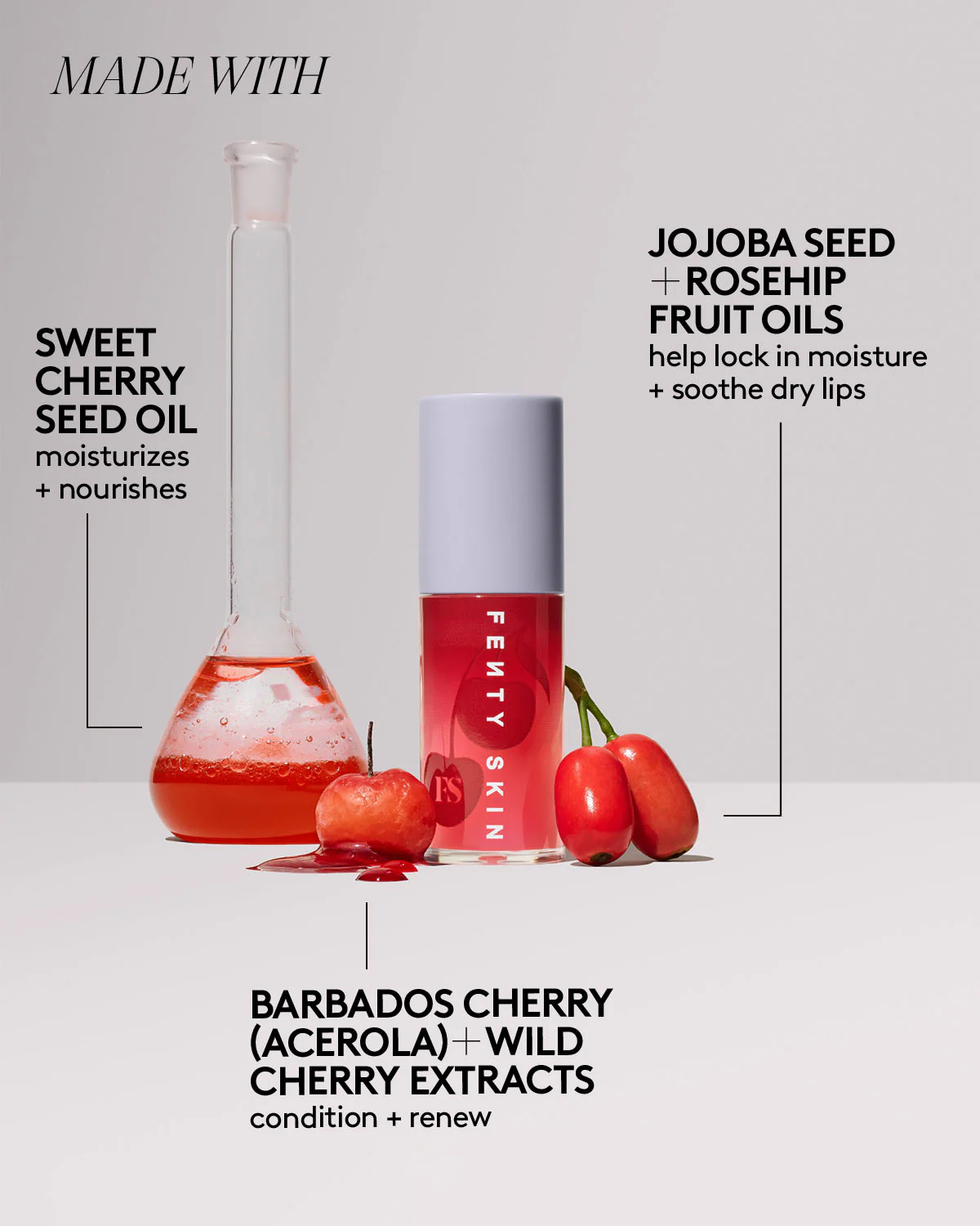 Fenty Treatz Hydrating + Strengthening Lip Oil — Barbados Cherry - Image 6