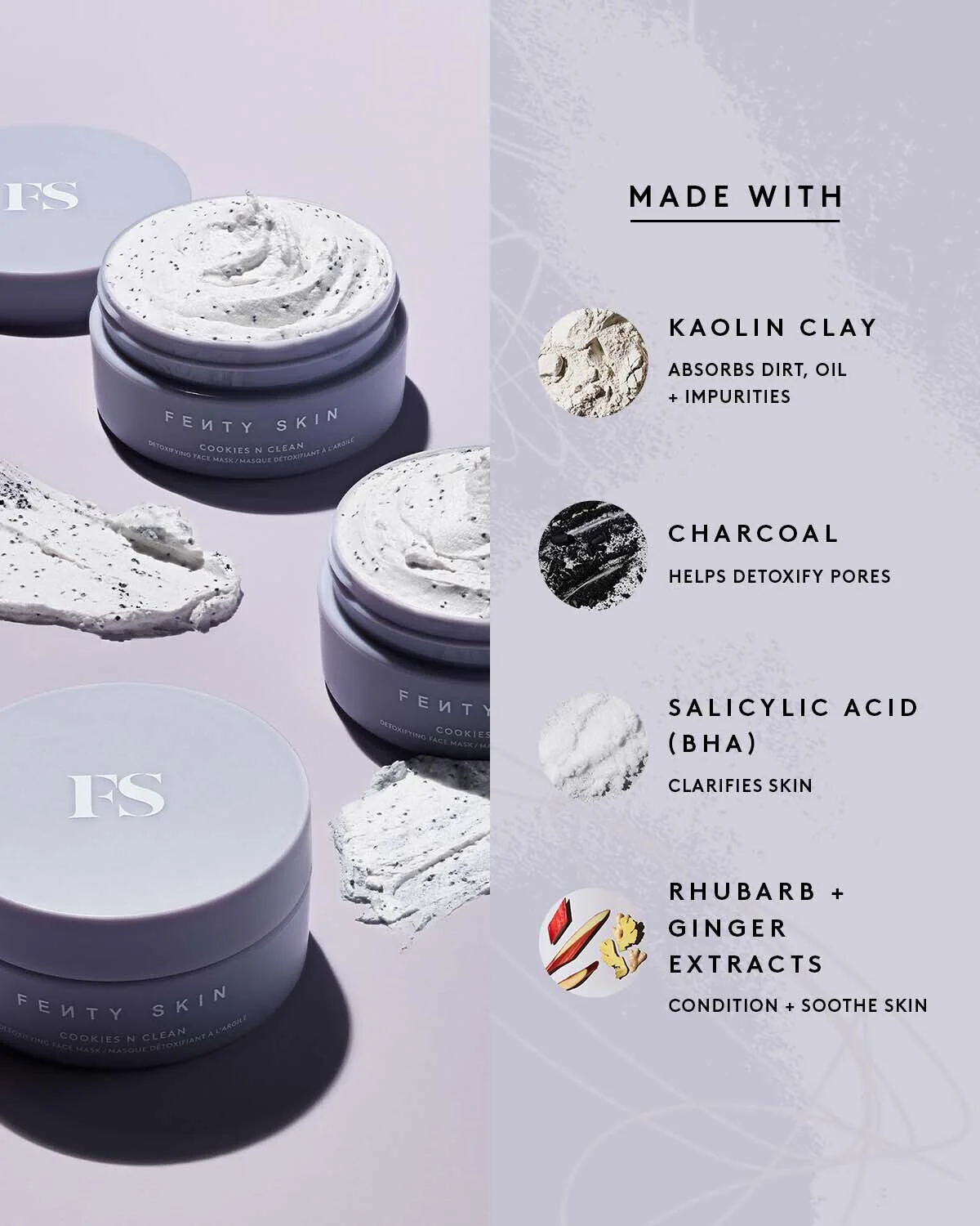Cookies N Clean Whipped Clay Pore Detox Face Mask With Salicylic Acid + Charcoal - Image 4