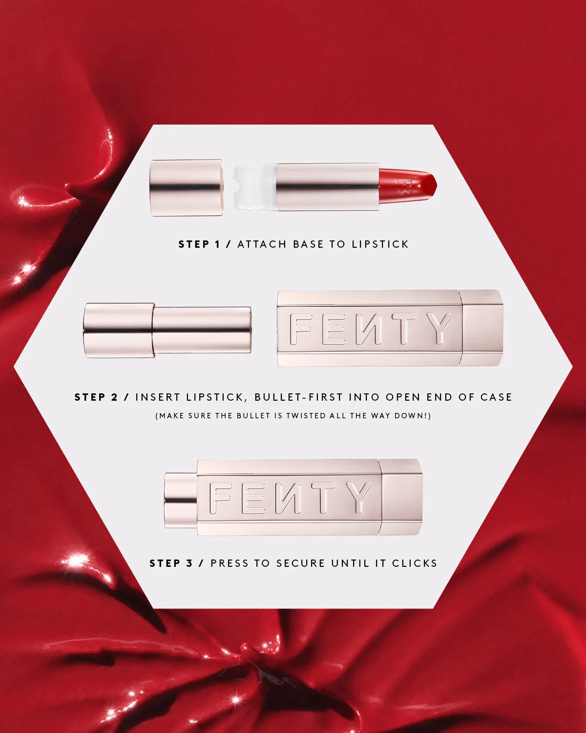 Fenty Icon The Case Semi-Matte Refillable Lipstick — Red Edition - Image 2